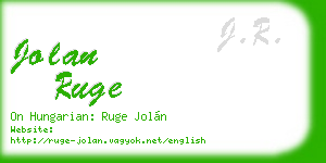jolan ruge business card